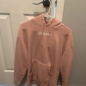 Glossier Dusty Pink Logo Hoodie